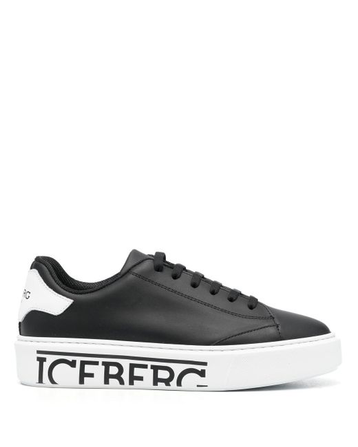 Iceberg leather logo-print sneakers