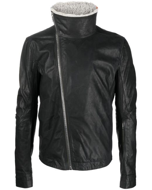 Rick Owens asymmetric leather jacket