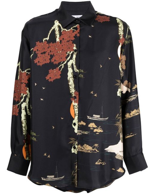 Act N°1 floral-print silk shirt