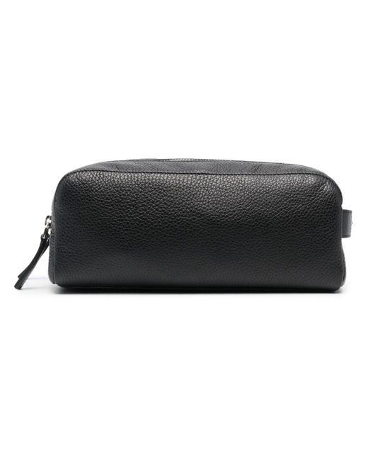 Orciani double-compartment leather wash bag