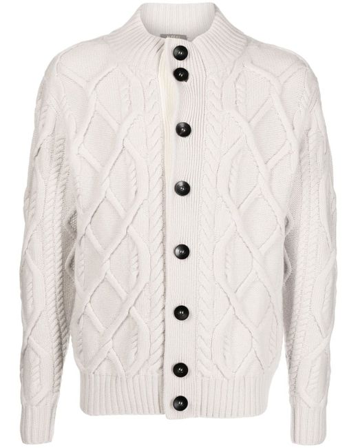 N.Peal Aran-knit cashmere cardigan