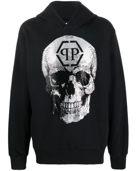 Philipp Plein skull logo-print hoodie