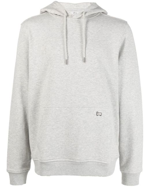 Woolrich embroidered-logo fleece hoodie