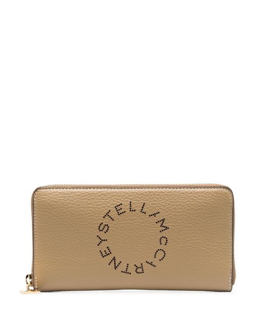 Stella McCartney logo-print pebbled wallet