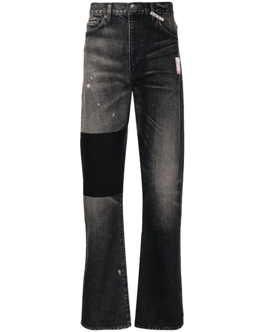 Maison Mihara Yasuhiro distressed patchwork straight-leg jeans