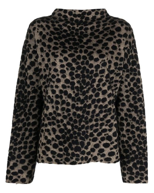 Genny leopard-print knitted top