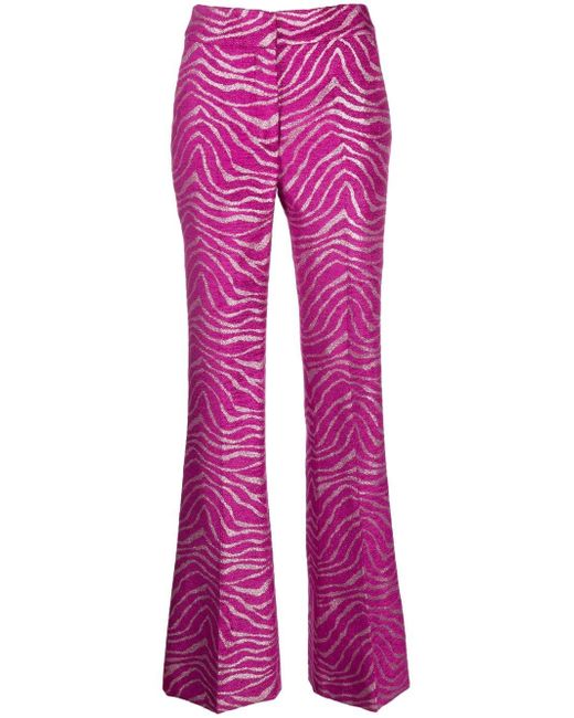 Genny zebra-print straight-leg trousers