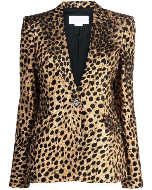 Genny leopard-print single-breasted blazer