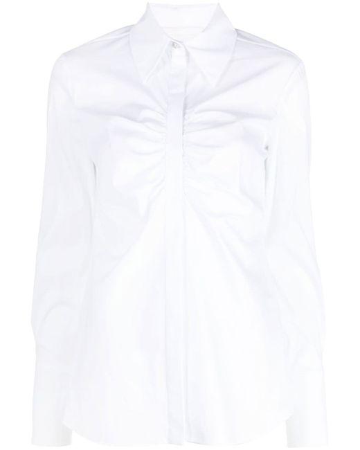 Genny ruched button-up shirt