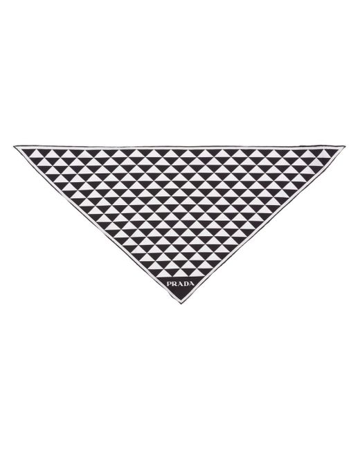 Prada geometric-print silk scarf