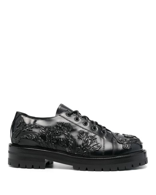 Versace Barocco column leather shoes