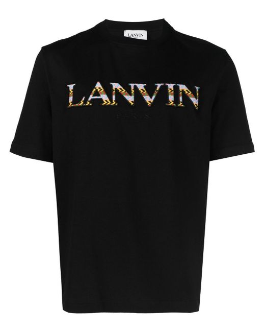 Lanvin contrast logo-print crew-neck T-shirt