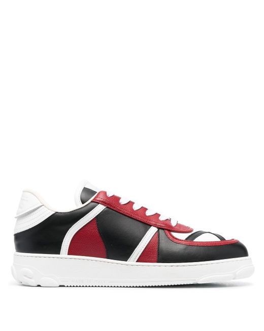 Gcds colour-block leather trainers