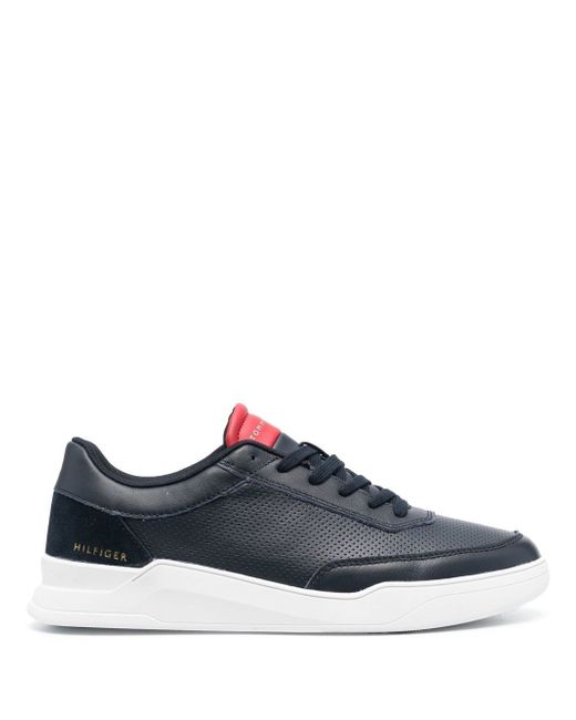 Tommy Hilfiger perforated leather lace-up sneakers