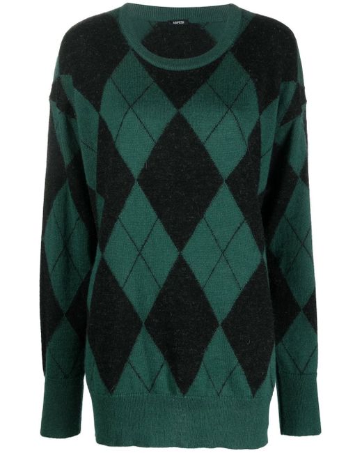Aspesi check-pattern knit jumper