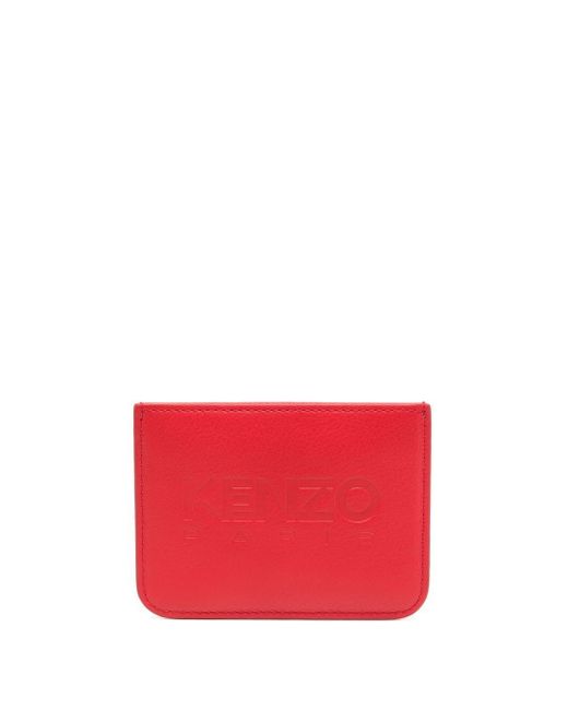 Kenzo debossed-logo leather cardholder