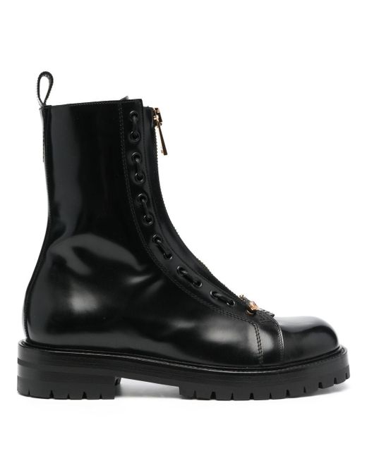 Versace zip-up leather boots