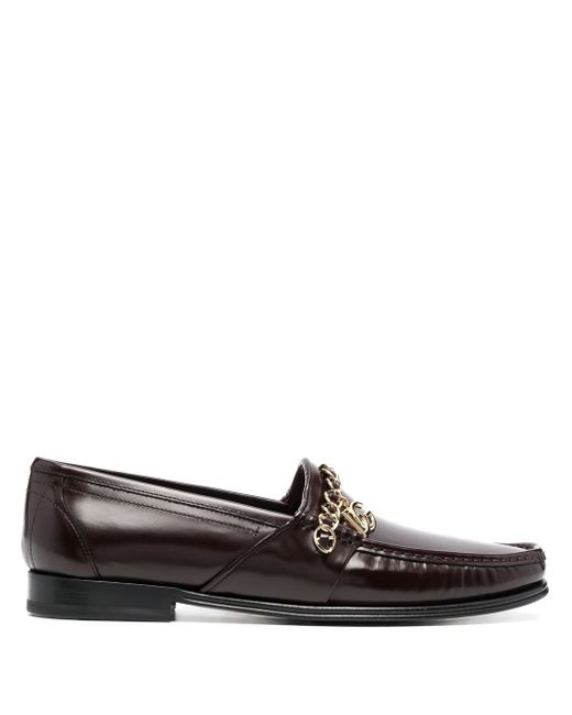 Dolce & Gabbana chain-strap leather loafers