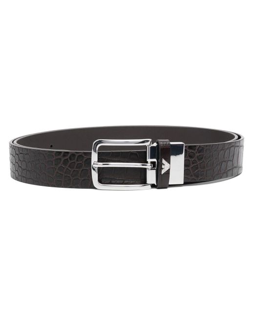 Emporio Armani crocodile-effect leather belt