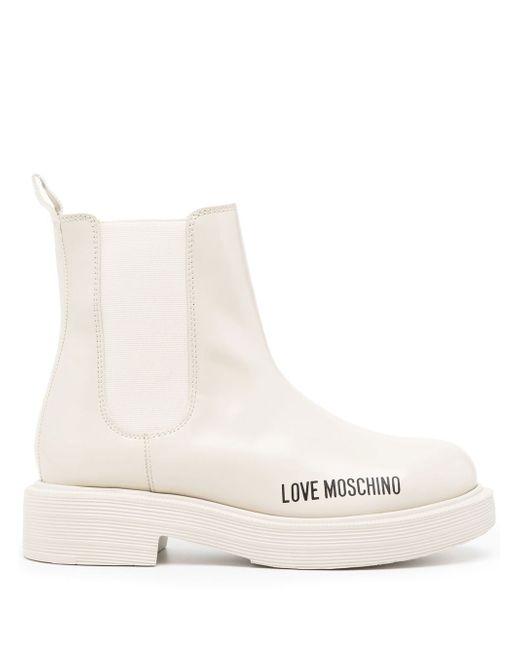Love Moschino side logo-print detail boots