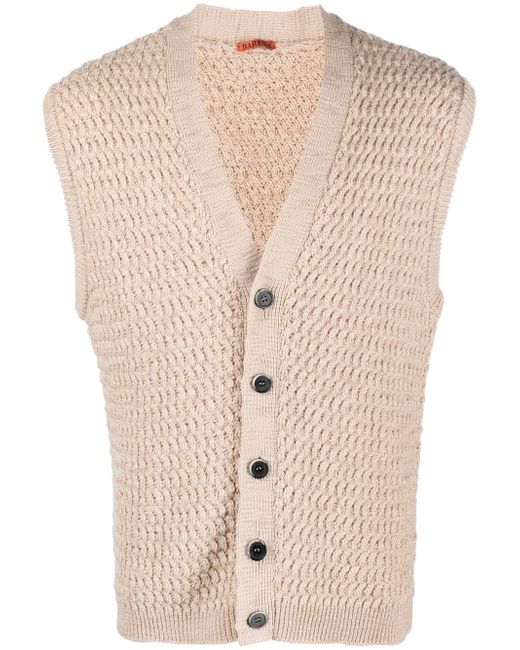 Barena wool V-neck button-up vest