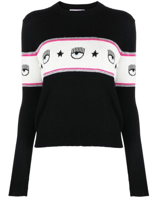 Chiara Ferragni logo-print long-sleeve jumper