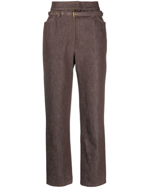 Veronique Leroy belted-waist tailored trousers