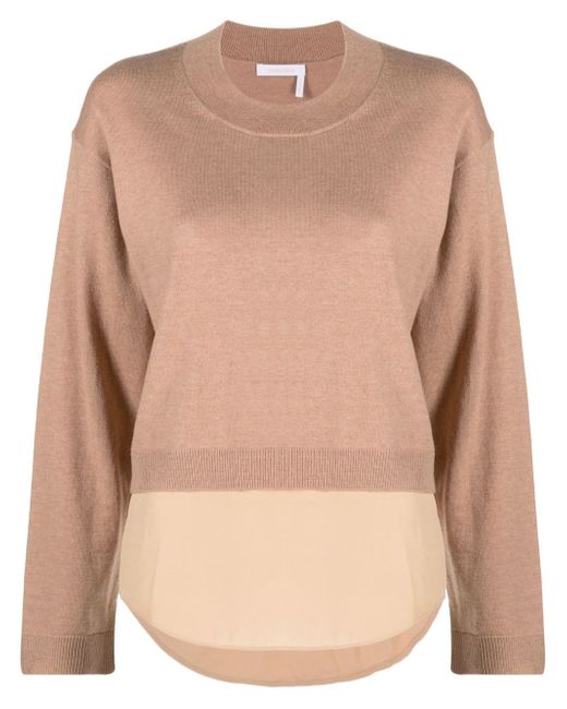 See by Chloé layered-effect crew neck sweater