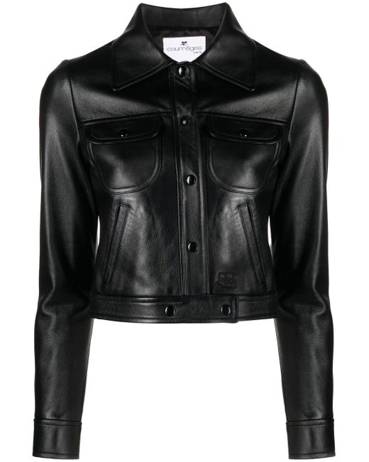 Courrèges cropped leather jacket