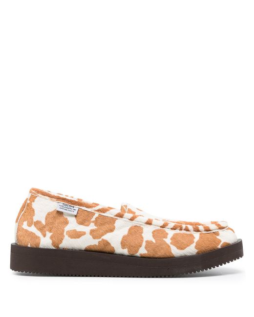 Suicoke animal-print panelled loafers