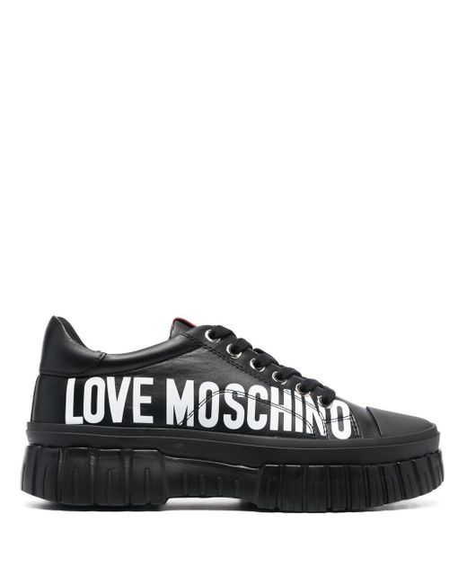 Love Moschino logo-print low-top trainers