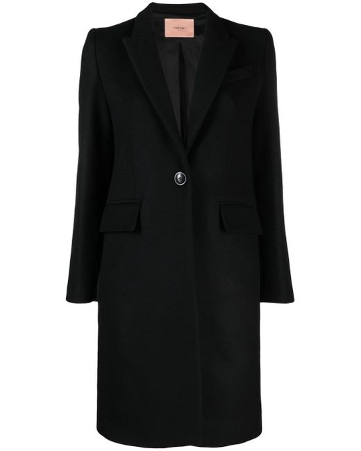 Twin-Set notched lapels single-breasted coat
