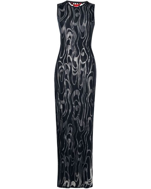 Eckhaus Latta Shrunk swirl sleeveless maxi dress