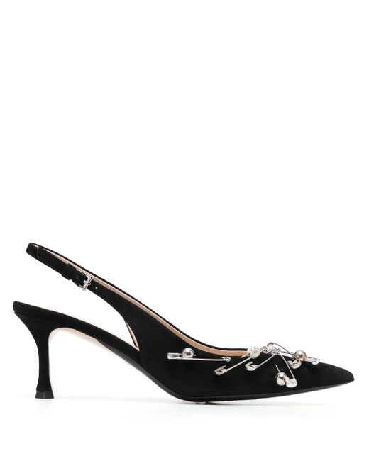 N.21 safety pin-detail slingback pumps