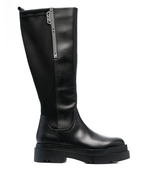 Liu •Jo logo-embossed leather boots