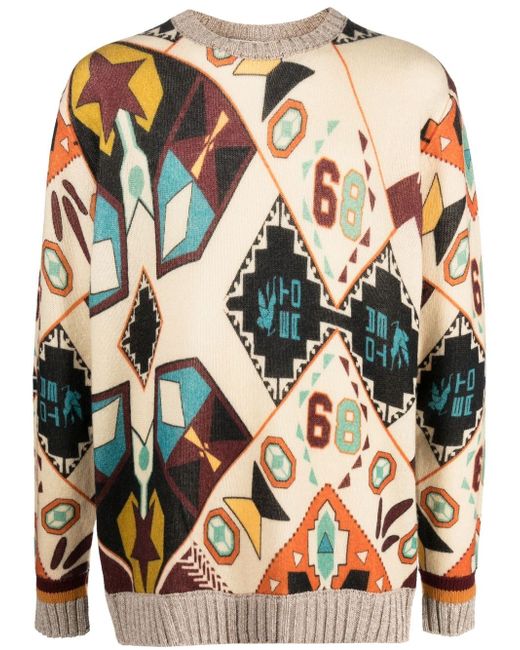 Etro abstract-print woollen jumper