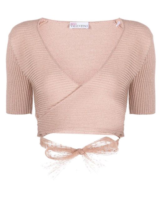 RED Valentino point desprit tulle knitted top