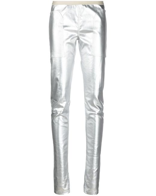 Rick Owens metallic straight-leg trousers
