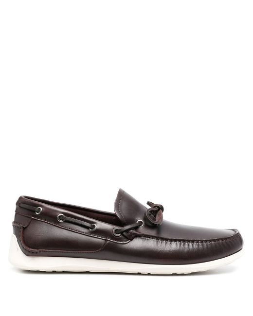 Salvatore Ferragamo square-toe leather boat shoes