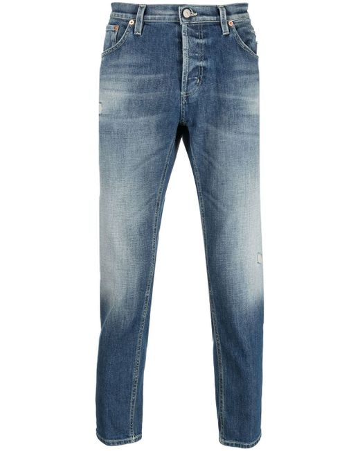 Dondup faded sim-cut cropped jeans