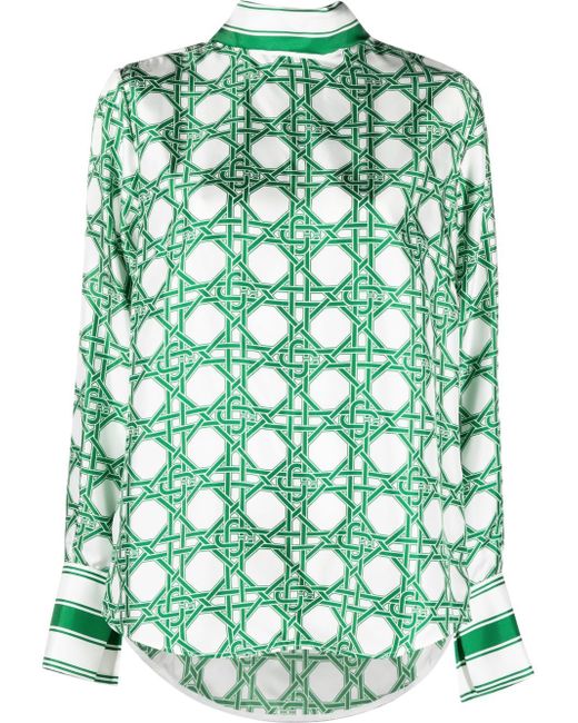 Casablanca geometric-pattern blouse