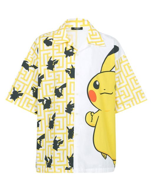 Balmain x Pokémon Pikachu-print short sleeve shirt