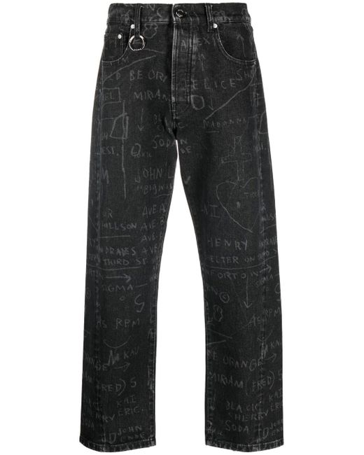 Etudes Corner sketch-style-print jeans