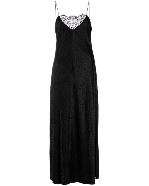 Rosetta Getty lace-trim jacquard slip dress