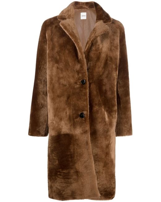Sandro single-breasted shearling coat