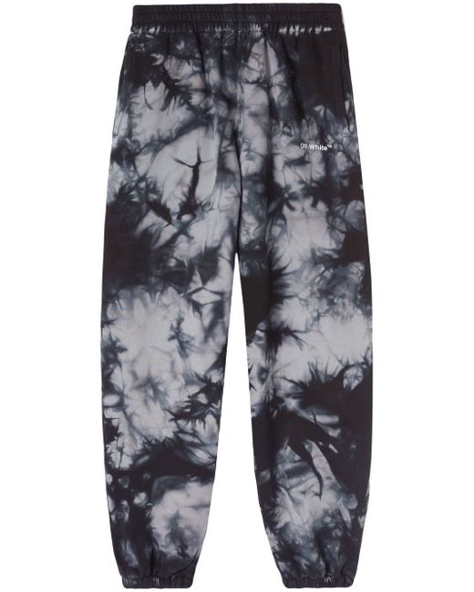 Off-White marbled stripe-print track pants