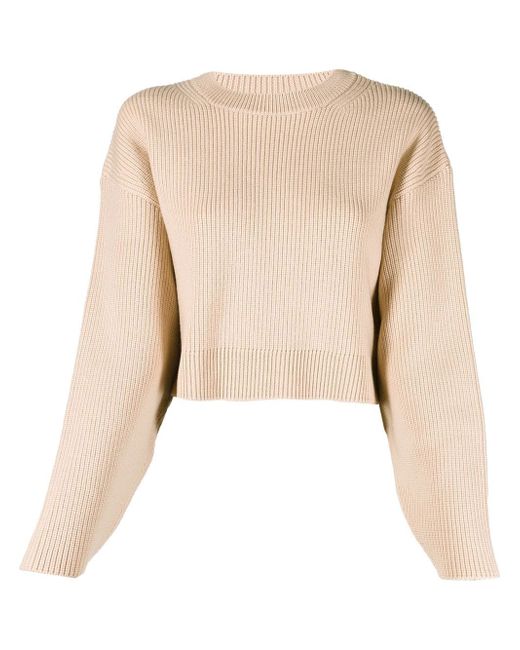 Patou cropped rib knit jumper