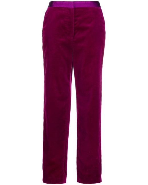 There Was One velvet-finish straight-leg trousers