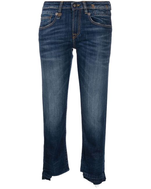 R13 high-rise cropped jeans