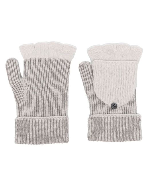 Eleventy two-tone knit fingerless gloves